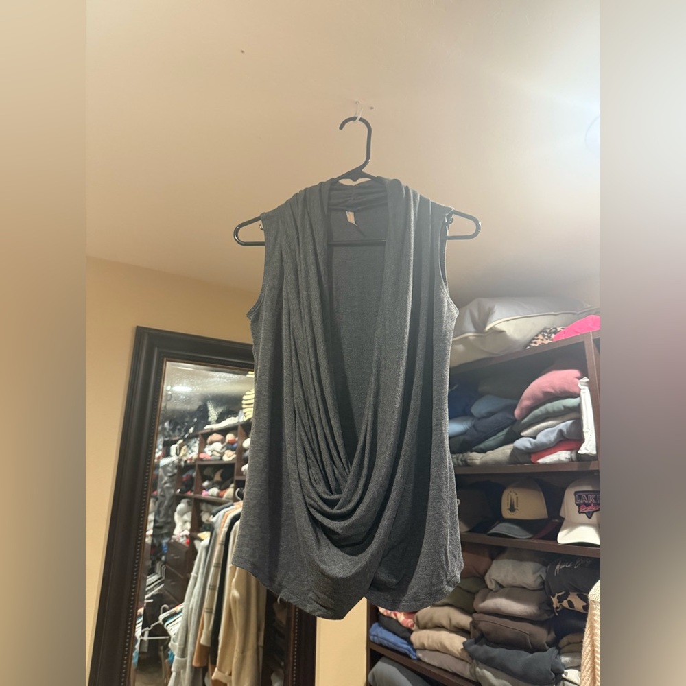 Popana Charcoal Sleeveless Top
